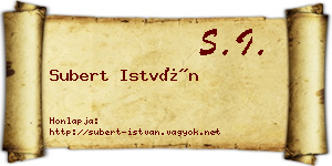 Subert István névjegykártya