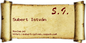 Subert István névjegykártya